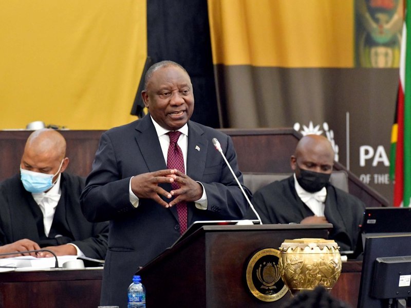 President Cyril Ramaphosa at the National Assembly, sitting in the Good Hope Chamber March 2022