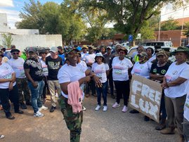 Operation Dudula outside Roodepoort Magistrate’s Court
