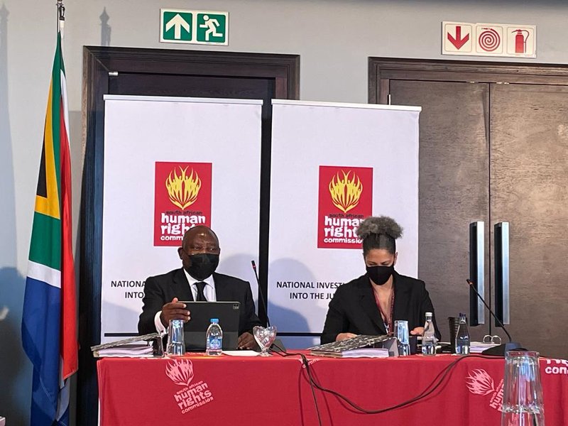 President Cyril Ramaphosa gives testimony at SA Human Rights Commission hearings into July civil unrest