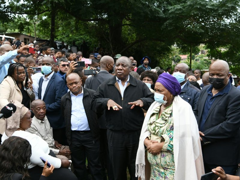 Ramaphosa Clarmont flood visit