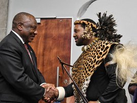 President Cyril Ramaphosa and Zulu King Misuzulu kaZwelithini