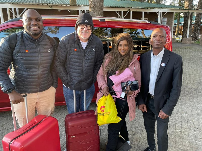 East Coast Breakfast team being welcomed by the cold blizzard  of Harrismith.