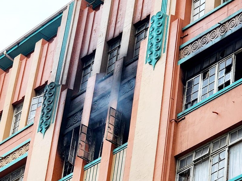 APARTMENT BLOCK BURNING