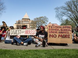 Brown University students protest