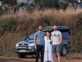 Karen, James, Spence and their car Edna