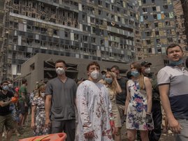 Fear and relief as relatives rush to attacked Ukraine hospital
