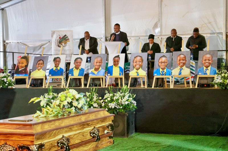 Mass Funeral of 11 pupils who died in a car accident in Carletonville