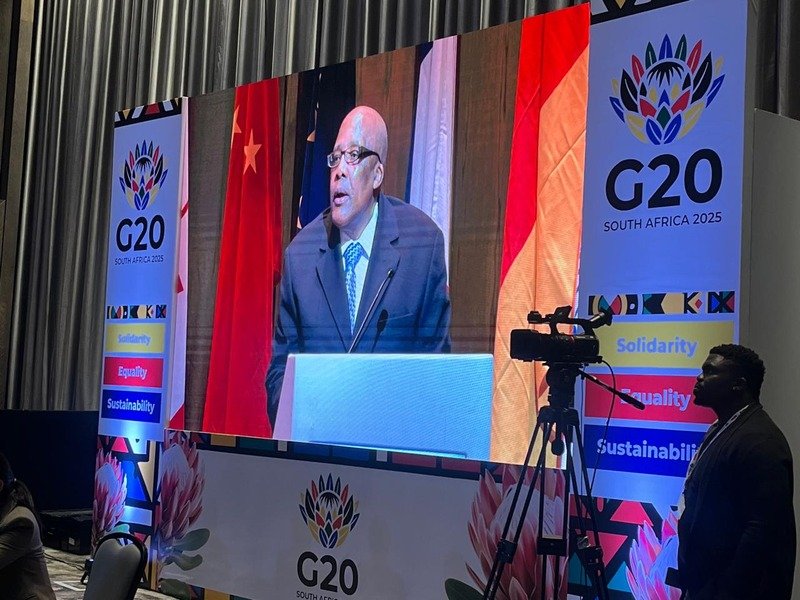 Aaron Motsoaledi addressing G20 health meeting
