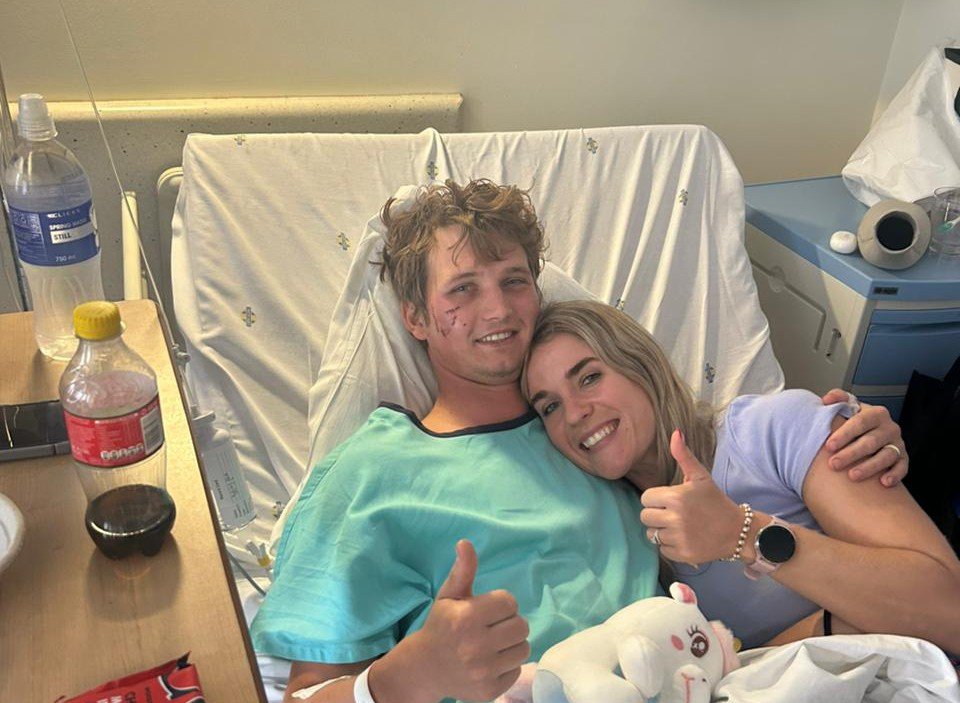 Nicolas Hohls and his wife in hospital