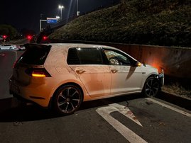 crashed VW car