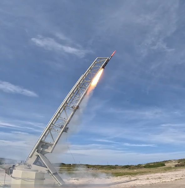 The Launch of a Phoenix-1E hybrid rocket from the South African Sounding Rocket Launch Facility.