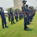 Police officers standing in formation in the DBN safety launch