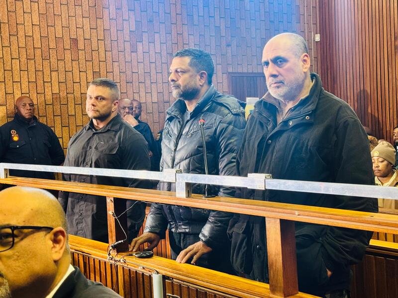 Gauteng Hawks head Ebrahim Kadwa, Feroz Khan and Tariq Downes