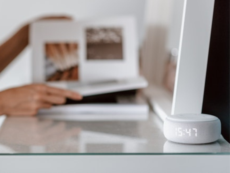 White electronics device on the table