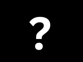 White question mark against a black background