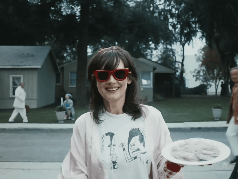 Winona Ryder wearing red glasses