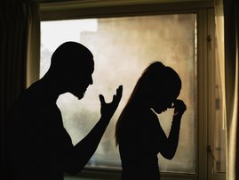 Woman anonymous sad domestic violence