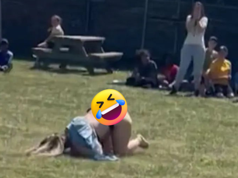 Woman falls down in the middle of a race on grounds