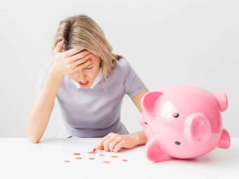 Woman counting money