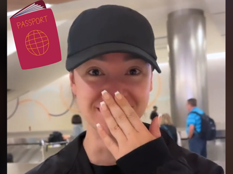 Woman with hand over her mouth in shock