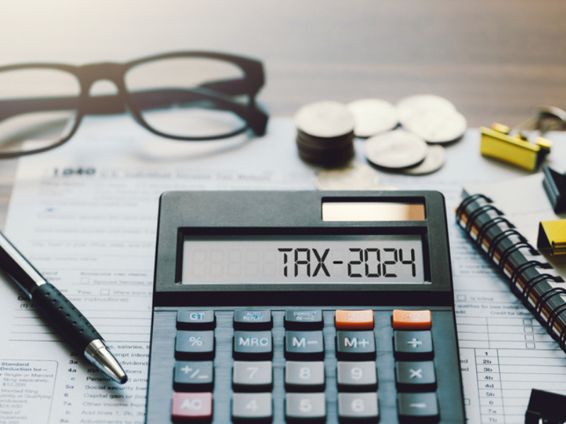 Word tax 2024 on the calculator business and tax concept calculator