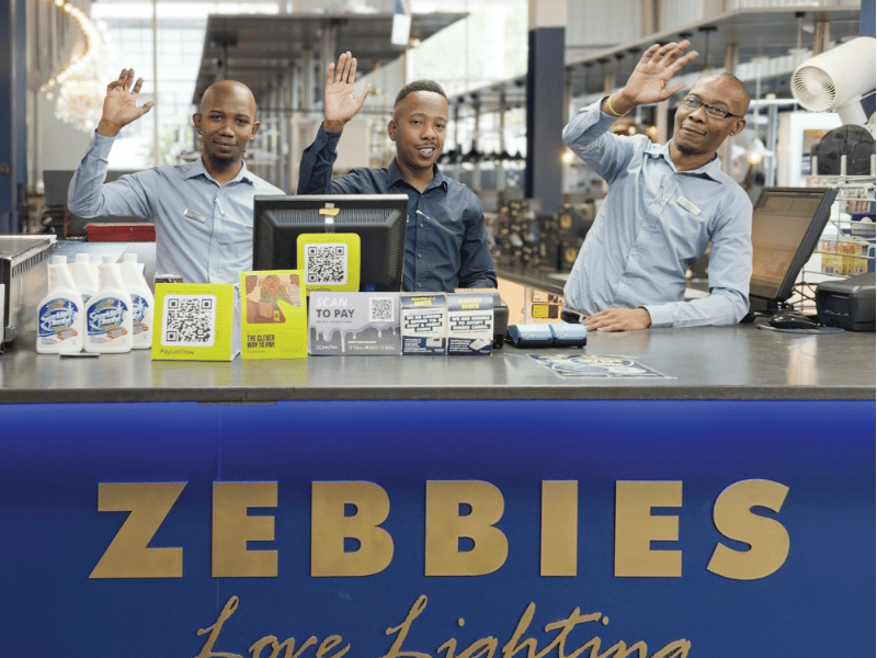 ZEBBIES LIGHTING STAFF IN STORE