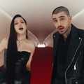 Jisoo and Zayn wear matching black outfits in Eyes Closed music video
