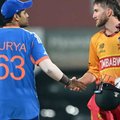 Zimbabwes Brian Bennett and Indias captain Suryakumar Yadav
