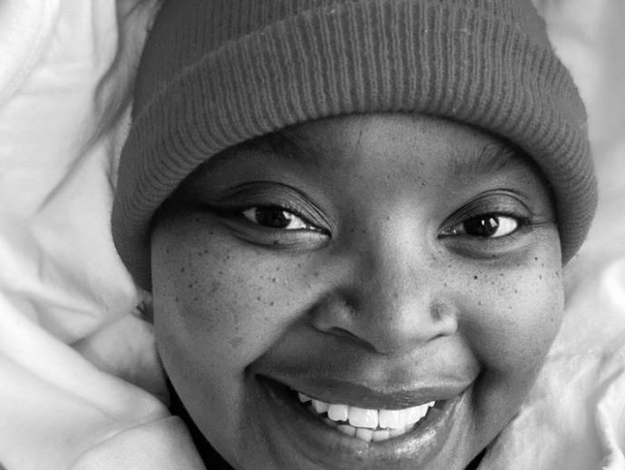 Zoleka Mandela pic in black and white
