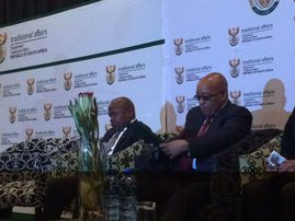 President Zuma and Des van Rooyen at Birchwood Hotel