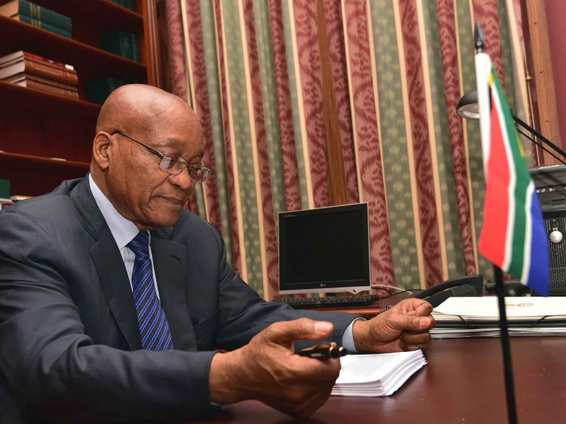 President Jacob Zuma in his office