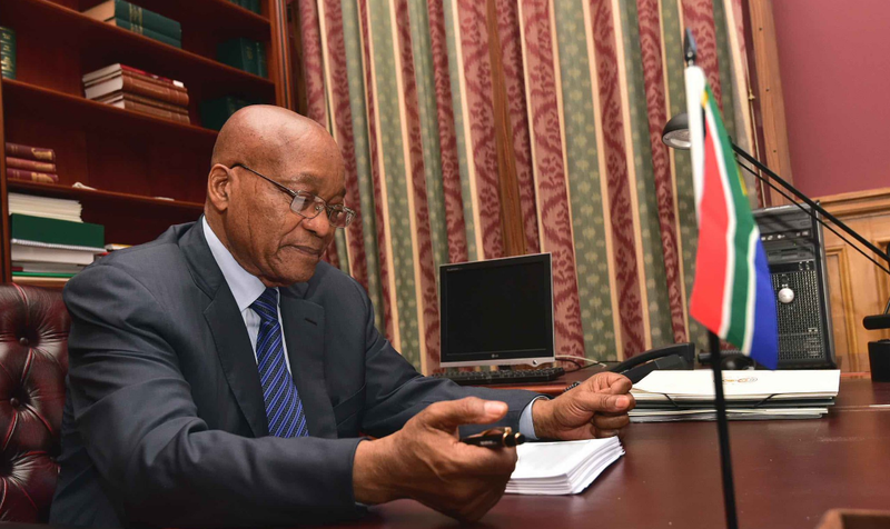 President Jacob Zuma in his office