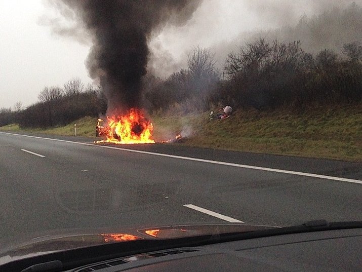 burning car