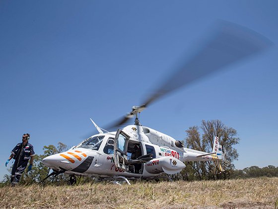 Baby airlifted to hospital after being hit by car