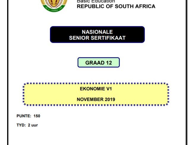 exam economics exam paper afrikaans medium of instruction