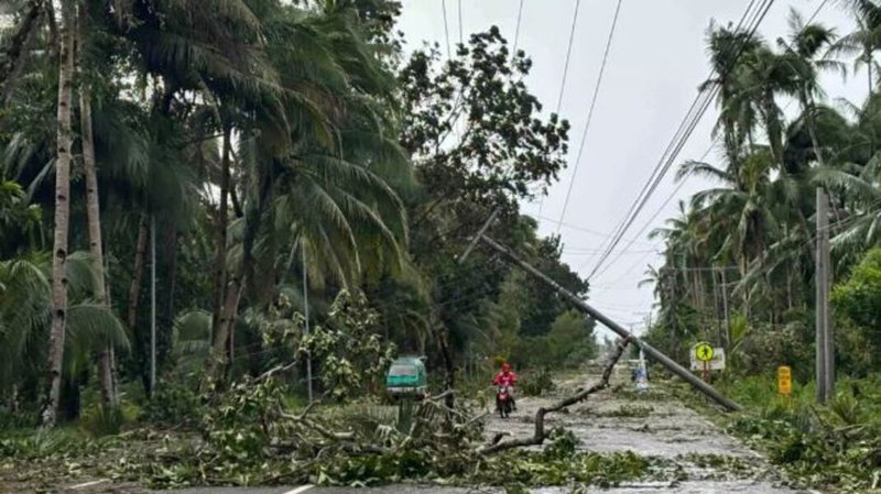 aftermath of Typhoon Kalmaegi in Mayorga