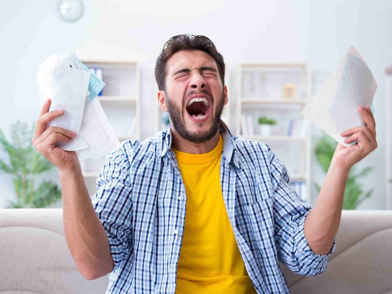 Angry male about money