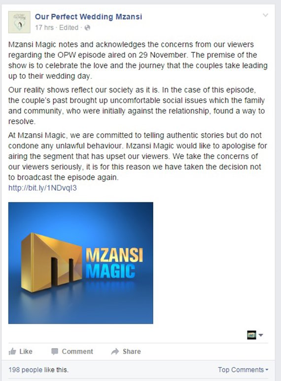 Apology - Facebook