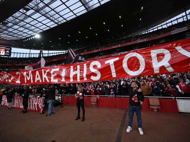 Arsenal banner crowned Premier League champions 2026
