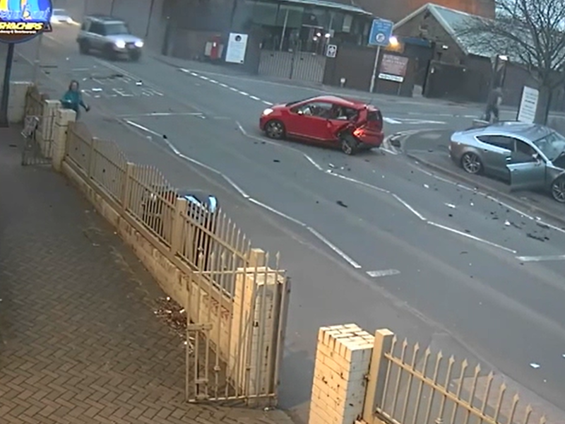 WATCH: Audi driver smashes into the car and flees the scene