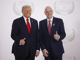 FIFA President Gianni Infantino and US President Donald Trump met at a Gaza summit in Egypt on Monday