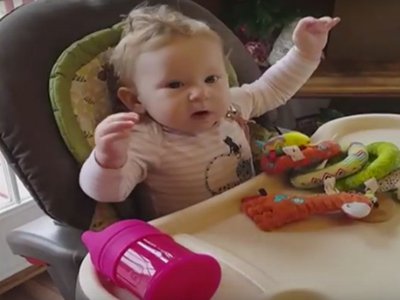 Mom freaks out after baby utters first words