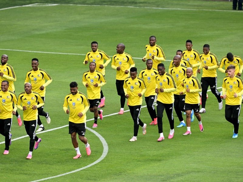 Bafana Bafana players training ahead of the 2026 FIFA World Cup