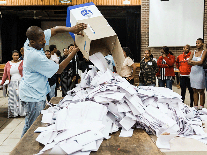 ballot counting in Durban - general elections 2019