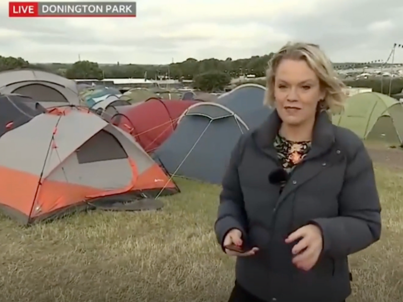 BBC news report interrupted at music festival by random man