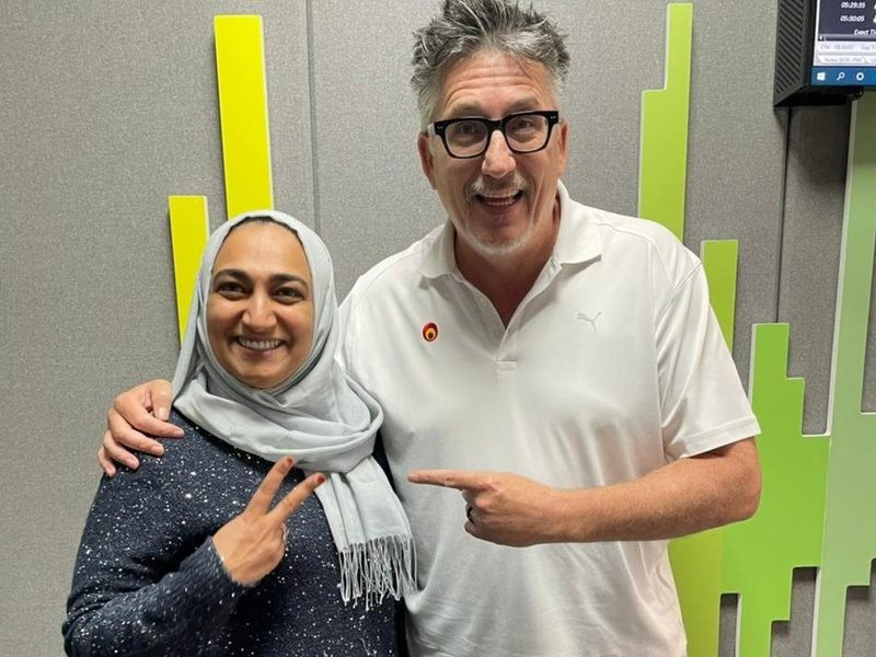 Darren Maule with owner of Jimmys Killer Prawns & Calisto’s  Sumaya Sulaiman.