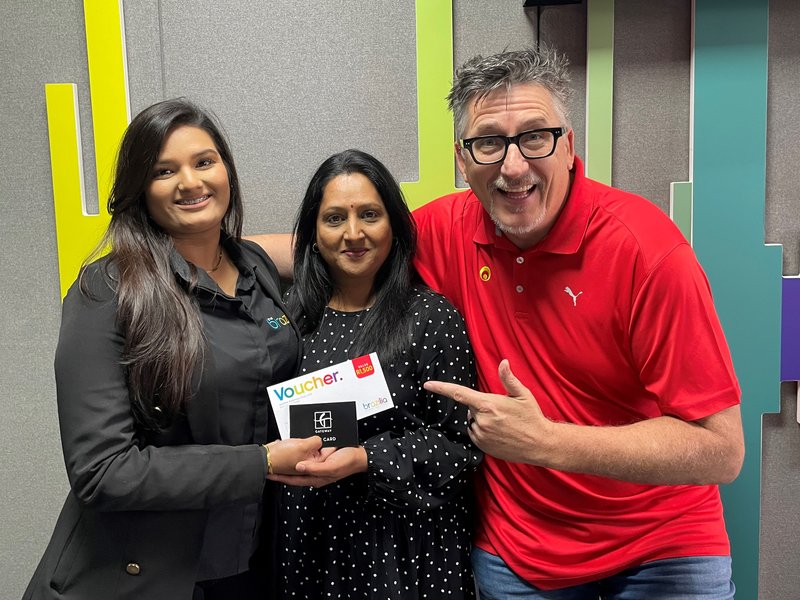 Sabeeha Hassim marketing manager at Brazilia Designer Shoe Outlet is with Darren Maule and Asha.
