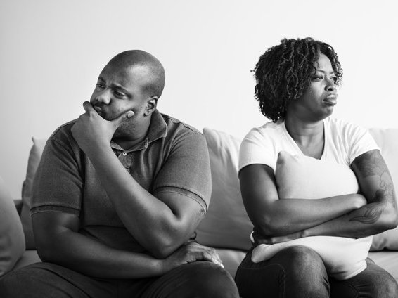 Black couple fighting