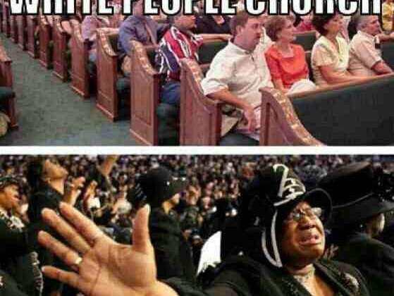 black people church versus white church image