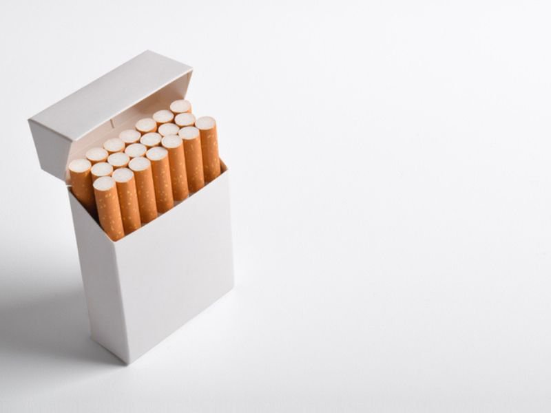 Box of cigarettes in plain packaging